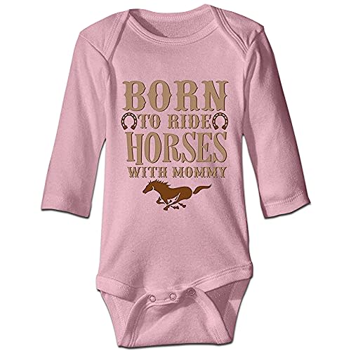 DOQOSESHY Born to Ride Horses with Mommy Baby Bodysuit Short/Long Sleeve Jumpsuit Rompers