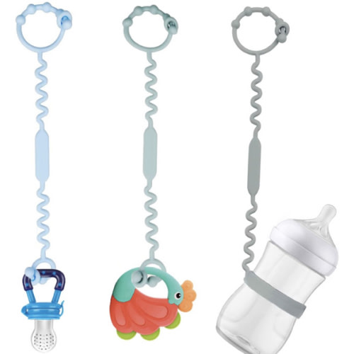 Amazon.com : Toy Straps for Baby, Pacifier Holder Clip with self-Adjusting Bayonet, Pure Silicone Material Without BPA; Can be Used for teethers, Feeding Bottles, Toys, Baby Cribs, high Chairs(blue-3ps) : Baby