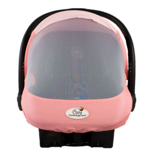 Cozybaby Lightweight Spring Or Summer Cozy Mesh Sun And Bug Infant Car Seat Carrier Cover With Elasticized Edge, Orange Mango