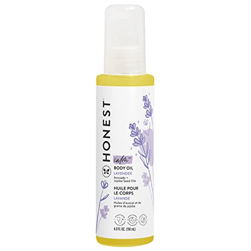 The Honest Company Lavender Infused Calming Body Oil | Gentle for Baby | Organic, Plant-Based, Hypoallergenic | 4.0 fl oz