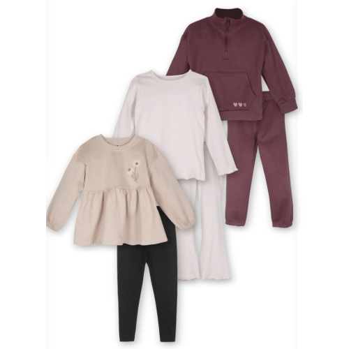 Little Star Organic Toddler Girl 6 Pc Mix & Match Bundle Set, 12M-5T