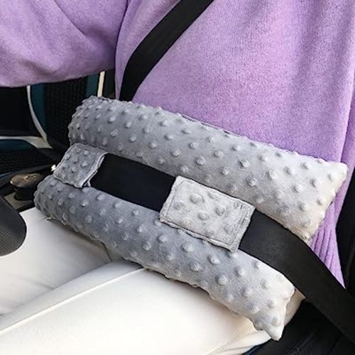 Hysterectomy Seatbelt Pillow Post Abdominal Surgery Myomectomy Pillows with Pocket for Ice/Hot Packs Breast Reduction Belly Incision Tummy Tuck C-Section Recovery Patients Gifts Minky Dot Light Gray