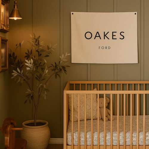 Baby Name Flag Canvas Flag Nursery Kids Room Name Sign Custom Boy Nursery decor Name Banner Wall Decor Baby Brother Room Decor Navy Boy