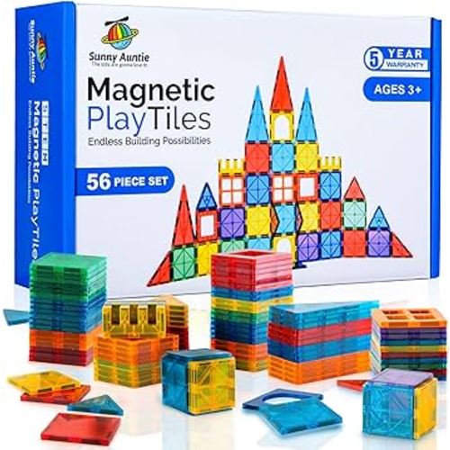Magnetic Tiles, Toy for 3 4 5 6 7 8 Year Old Boys Girls Kids & Toddlers, Magnetic Blocks Building Set, Magnetic Tiles for Kids, STEM Building Toy, Magnet Tiles Toy, Best Gift for 3-8 Year Olds