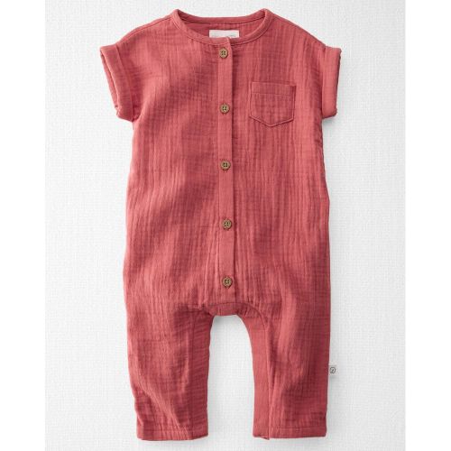 Organic Cotton Gauze Jumpsuit - Georgia Clay (9m)