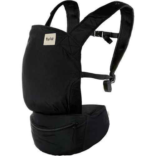 Baby Tula Lite Compact Baby Carrier, Ultra Compact and Lightweight, Convenient Carry Pouch, Ergonomic and Multiple Positions for 12 – 30 pounds - Black