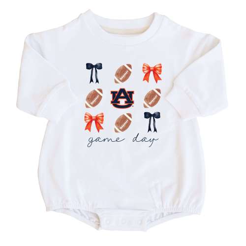 Auburn University | Football & Bows Graphic Sweatshirt Bubble Romper