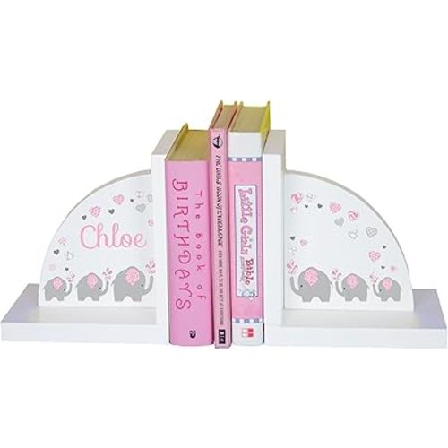 Girls's Personalized Bookends (Elephant)