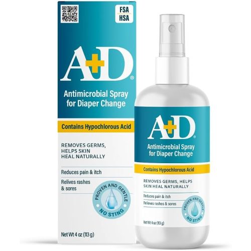 A+D Antimicrobial Hydrogel Spray with Hypochlorous Acid Spray for Skin, 4oz