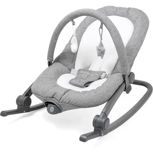 Baby Delight Aura Deluxe | Portable Baby Bouncer for Infants | Baby Rocker | Quilted Charcoal Tweed