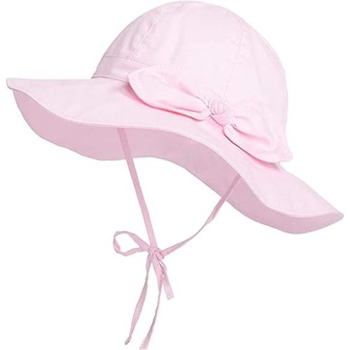 Baby Toddler Infant Girls Bucket Sun Hats Protection Beach UPF 50+ Toddler Wide Brim Bucket Summer Hats