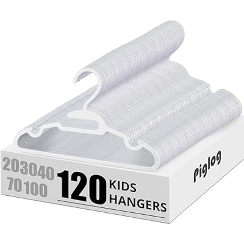 120 Pack Plastic Kids Hangers - Baby Clothes Hanger for Closet, 11.4 Inch White Toddler Infant Hanger for Nursery Boys and Girls Hangers Kids Size