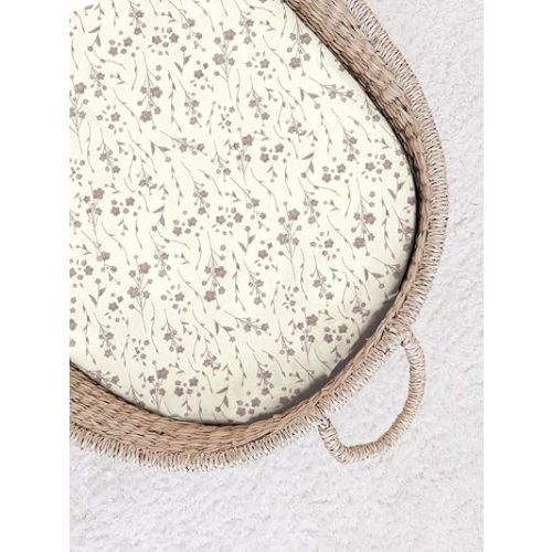 GUNAMUNA Unisex Baby Infant Changing Pad Covers, Ultra Soft and Safe on Skin, Baby Shower, 30" x 18", Posie
