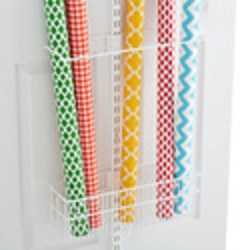 White Elfa Utility Gift Wrap Rack