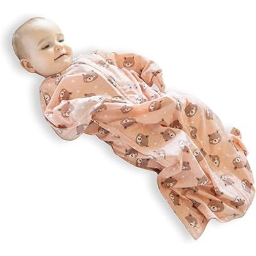 SleepingBaby Zipadee-Zip Transition Swaddle - Cozy Baby Swaddle Blanket with Zipper Convenience - Roomy Wearable Blanket for Easy Diaper Changes - Cozy Cub, X-Small (3-6 Month)