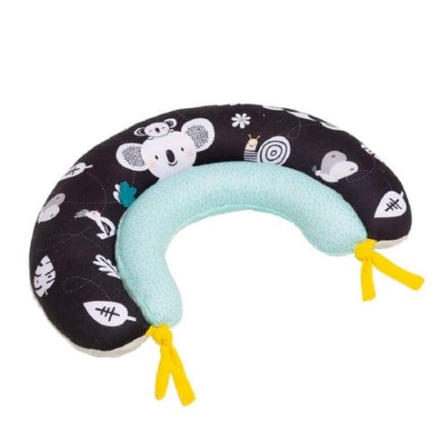 Taf Toys 2-in-1 Tummy Time Cushion for Newborns & Infants, Soft Panda Cushion with High-Contrast Crinkle, Baby Development Toy for Neck & Arm Support, Sensory Activity Mat 0-6M