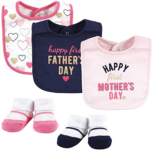 Hudson Baby Unisex BabyCotton Bib and Sock Set