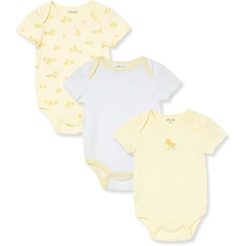 Little Me Baby Gender Neutral 3-Pack 100% Cotton Scratch Free Tag Bodysuits