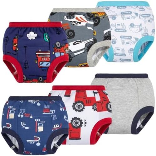 BIG ELEPHANT Toddler Training Pants, Soft Cotton Absorbent Training Underwear for Baby Boys & Girls
