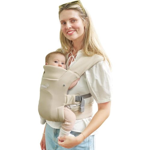 GROWNSY Newborn Carrier, Baby Carrier Newborn to Toddler, Ergonomic Baby Sling with Head Support, Cream