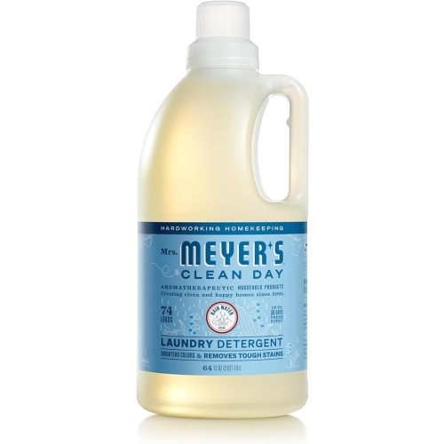 MRS. MEYER'S CLEAN DAY Laundry Detergent, Rain Water Scent, 64 Ounce Bottle