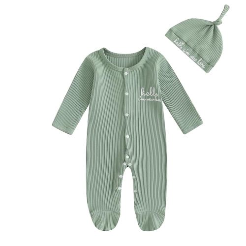 MERSARIPHY Newborn Baby Boy Girl Clothes Hi I'm New Here Coming Home From Hospital Outfits Gender Neutral One Piece Romper