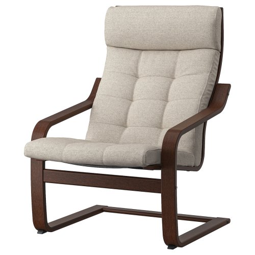 POÄNG Armchair - brown/Gunnared beige