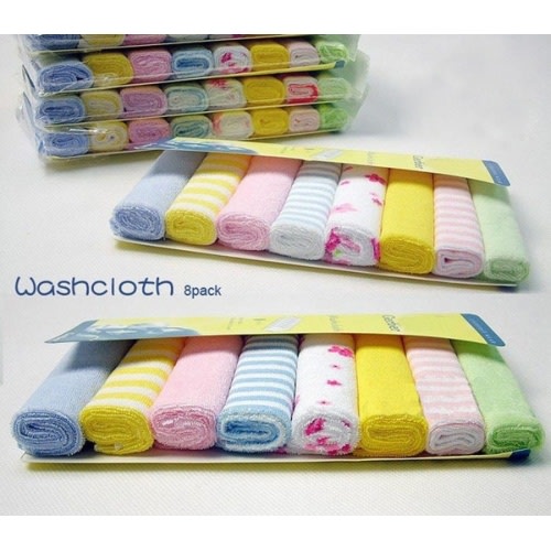 Wish | 8Pcs Baby Infant Newborn Bath Towel Washcloth Bathing Feeding Wipe Cloth Soft