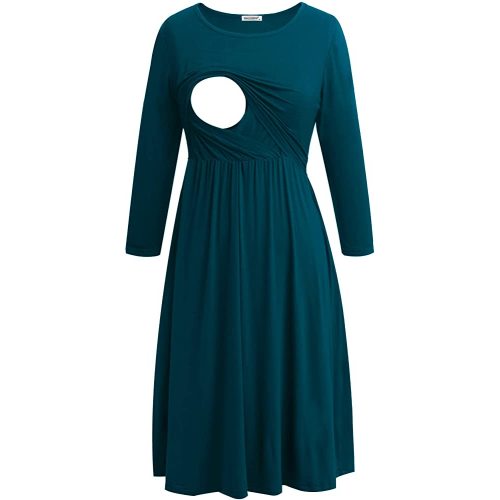 Smallshow Women's Maternity Nursing Dress 3/4 Sleeve Dress for Breastfeeding