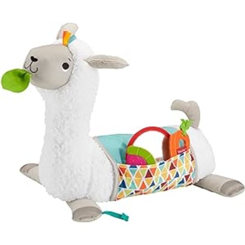 Amazon.com : Fisher-Price Baby Toy Grow-With-Me Tummy Time Llama Plush With Rattle, Mirror & Teether For Sensory Play : Toys & Games