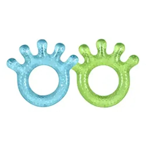 green sprouts Cooling Teether| Soothes gums & promotes healthy oral development |Safer plastic filled with sterilized water,Chill for extra relief,Textured surface to massage gums,2 Count (Pack of 1) - Blue (2pk)