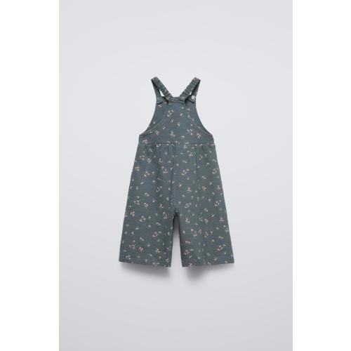 PLUSH FLORAL OVERALLS - Steel | ZARA United States