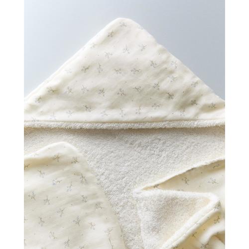 HOODED BABY BATH TOWEL WITH MINI FLOWERS | Zara Home United States of America