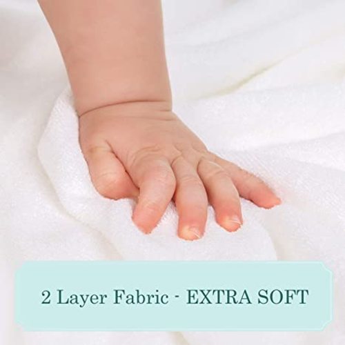 HIPHOP PANDA Baby Washcloths, Rayon Made from Bamboo - 2 Layer Soft Absorbent Newborn Bath Face Towel - Natural Baby Wipes for Delicate Skin - Baby Registry as Shower(6 Pack) - White - 10x10 Inch (Pack of 6)