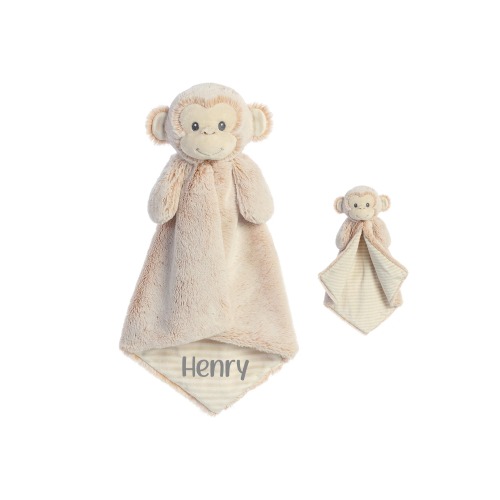 Personalized animal Lovey, Monkey Baby Security Blanket, Animal Loveys, Personalized Baby Gifts, Baby Toys