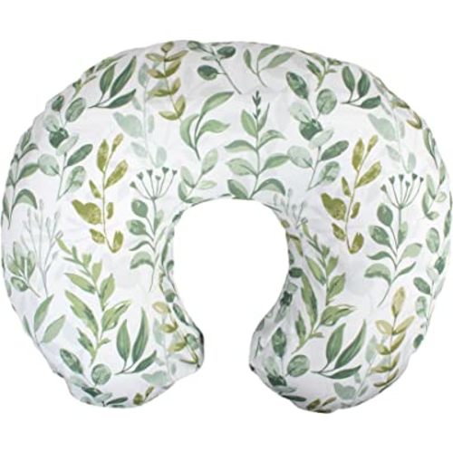 Boppy Nursing Pillow and Positioner—Original | Green Foliage | Breastfeeding, Bottle Feeding, Baby Support | with Removable Cotton Blend Cover
