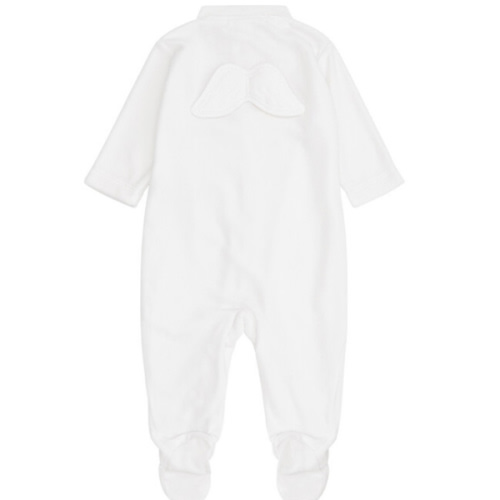Angel Wing™ Pointelle Sleepsuit - White | Marie-Chantal