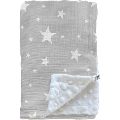 Soarwg Kids Baby Blanket Unisex Newborn, Super Soft Nursery Minky Blankets with Muslin Cotton for Boys Girls, Toddler Baby Nursery Bed Blanket Shower Gifts, 30 x 40 Inch