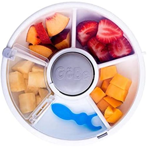 GoBe Kids Snack Spinner - Reusable Snack Container with 5 Compartment Dispenser and Lid | BPA and PVC Free | Dishwasher Safe | No Spill, Leakproof | for Toddlers, Babies, Home, Travel