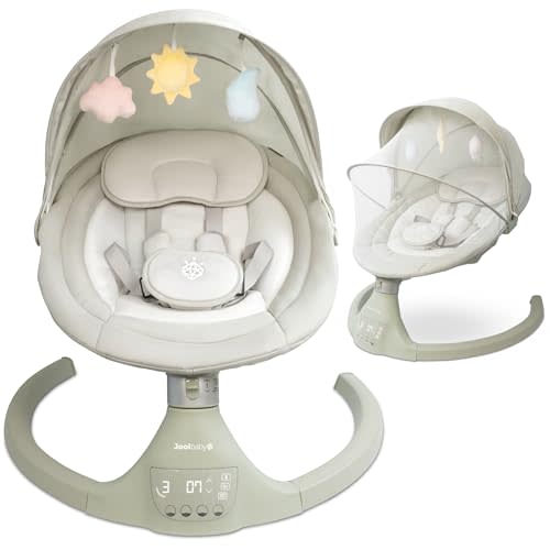 Jool Baby Nova Swing for Newborns - Electric Motorized Infant Swing, Bluetooth Music, 10 Preset Melodies, Remote (Updated Model, Sage)