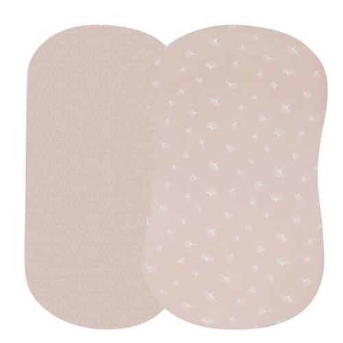 Ely's & Co. Baby Fitted Bassinet Sheet 100% Combed Jersey Cotton Pink Gingko