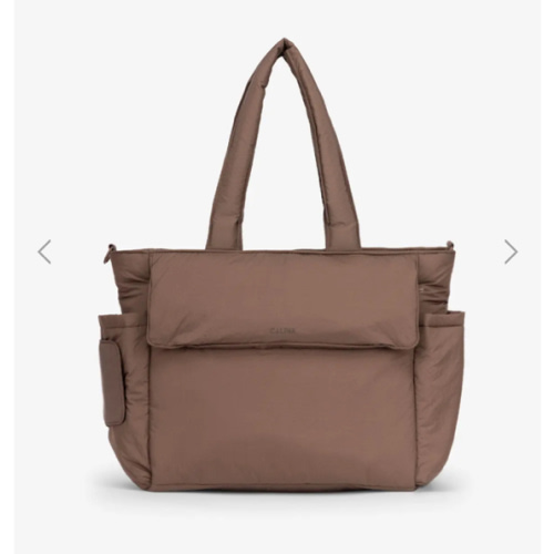 Diaper Tote Bag with Laptop Sleeve - HAZELNUT