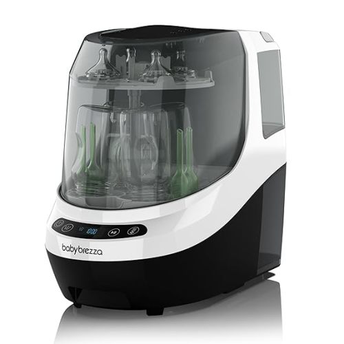 Baby Brezza Baby Bottle Washer Pro - Clinically Proven Better Cleaning - Washer, Sterilizer + Dryer In One Appliance for Essentials like Bottles + Pump Parts – Machine Replaces Brushes + Racks