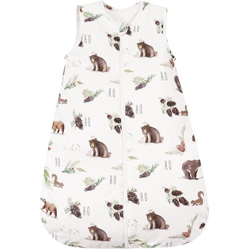 david's kids Baby Winter Sleep Sack 0-6 Months, 2.5 TOG Cotton Baby Wearable Blanket with 2-Way Zipper, Warm Sleep Sack for Unisex Boys Girls, Small Size, Animals