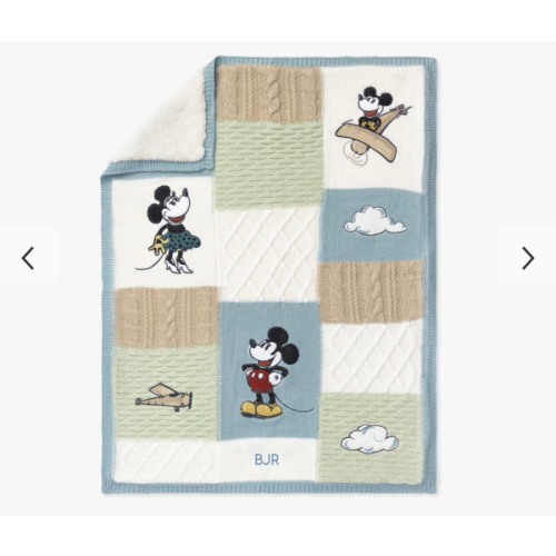 Disney Home x Sanderson Mickey Mouse Heirloom Baby Blanket (BJR personalization)