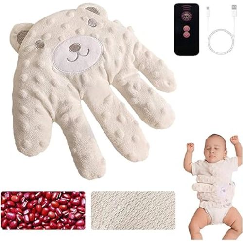 Baby Soothing Palm, Baby Patter for Sleep, Startle Prevention Cartoon Animal Baby Pillow, Electric Baby Soothing Palm with Remote Control, for Newborns Baby Girl Baby Boy