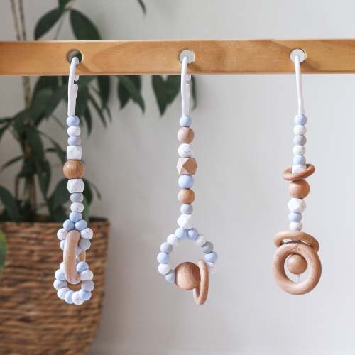 2-in-1 Baby Play Gym Toys/Pram Toy Set - Blue – Bowerbird Creations