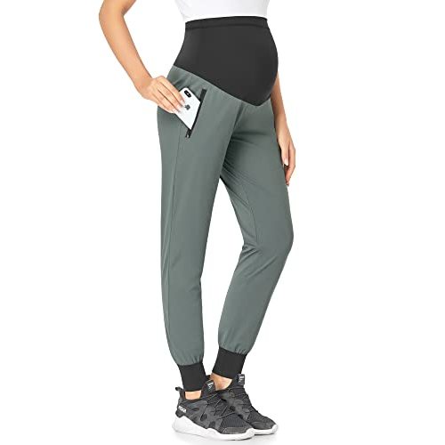 POSHGLAM Women's Maternity Joggers Casual Scrub Pants Quick-Dry Lightweight Active Pants