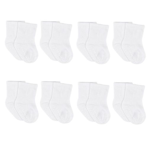 Gerber Jersey Crew Socks - White - 8-pack