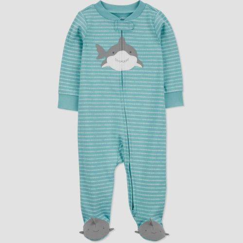 Carter's Just One You®️ Baby Boys' Striped Shark Sleep N' Play - Blue, Size: Newborn